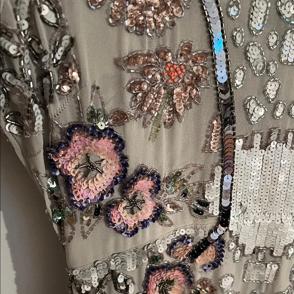 ASOS Gray Floral Long Sleeve Dress - Picture 3 of 5